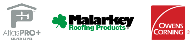 owens corning - atlas - malakey shingle brand logos